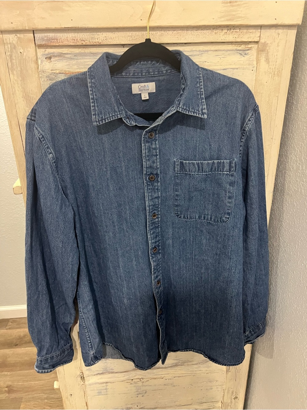 croft & barrow Men's Denim Button-Down Shirt in Blue